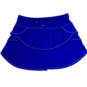 Ideology Womens Royal Blue Tiered Athletic Skort Size S Active Skirt with Pocket